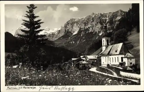 Ak Ramsau im Berchtesgadener Land Oberbayern, Reiteralpe, Kirche