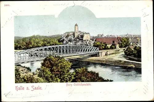 Ak Giebichenstein Halle an der Saale, Burg, Brücke