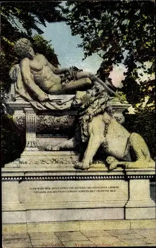 Ak Düsseldorf am Rhein, Kriegerdenkmal