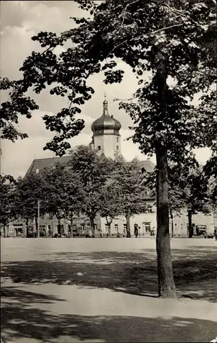 Ak Marienberg im Erzgebirge Sachsen, Markt mit Kirche