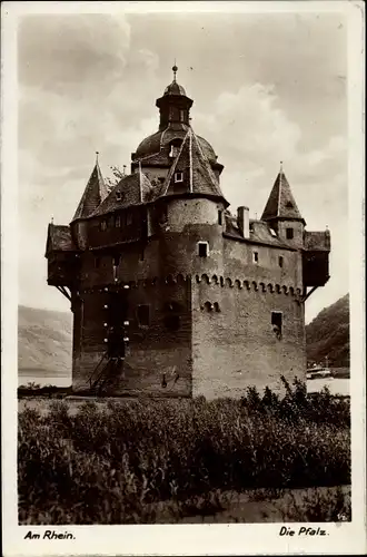 Ak Kaub am Rhein, Burg Pfalzgrafenstein, Pfalz, Ringmauer