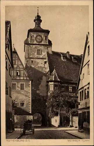 Ak Rothenburg ob der Tauber Mittelfranken, Weißer Turm