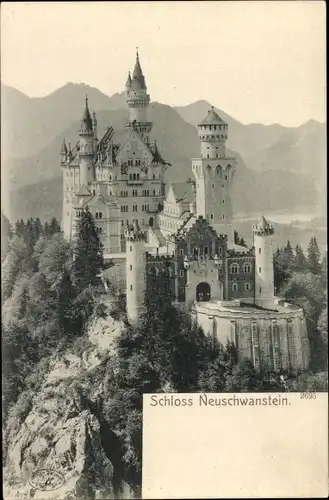 Ak Hohenschwangau Schwangau im Ostallgäu, Schloss Neuschwanstein