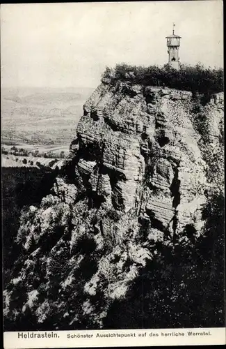 Ak Treffurt an der Werra, Heldrastein, Werratal