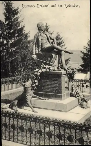 Ak Bad Kösen Naumburg an der Saale, Rudelsburg, Bismarckdenkmal