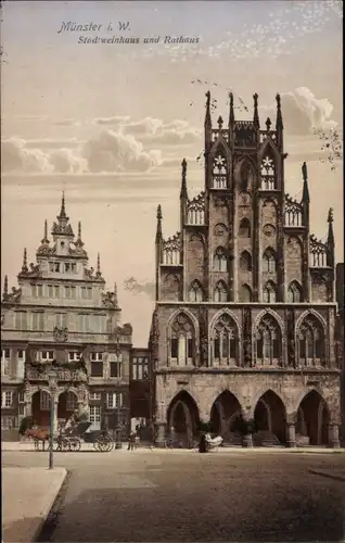 Ak Münster in Westfalen, Stadtweinhaus, Rathaus