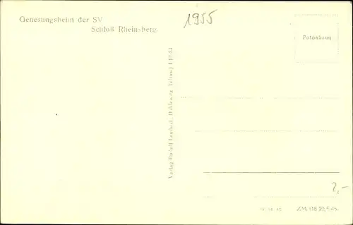 Ak Rheinsberg in der Mark, Genesungsheim der SV, Schloss Rheinsberg, Innenansicht