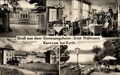 Ak Karnzow Kyritz in der Prignitz, Genesungsheim Ernst Thälmann, Innenansichten, Blick zum Wasser