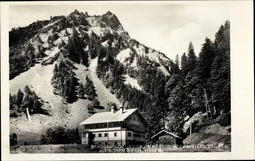 Ak Hinterstein Bad Hindelang im Oberallgäu, Berggasthof Giebelhaus, Hoher Giebel