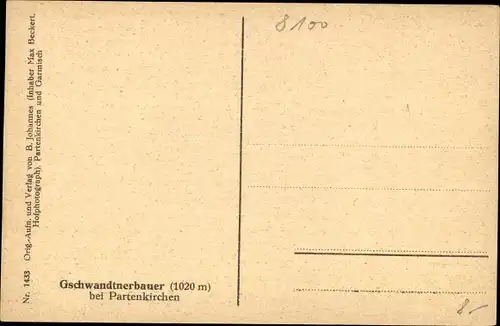 Ak Garmisch Partenkirchen in Oberbayern, Gschwandtnerbauer, Berghütte