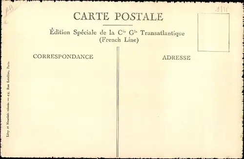 Ak Paquebot Cuba, CGT French Line, Grande Descente des 1res classes
