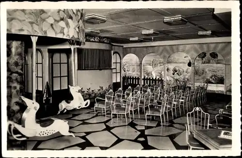 Ak Paquebot Ile de France, CGT French Line, Transatlantique, Salle de Jeux des Enfants