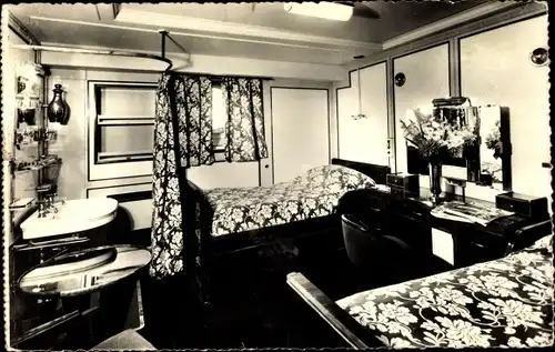 Ak Paquebot Liberté, CGT, French Line, Cabine de 1re Classe exterieure