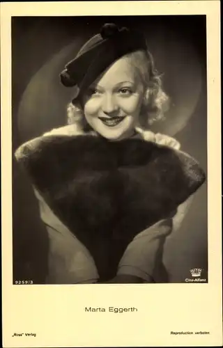 Ak Schauspielerin Marta Eggerth, Portrait, Ross Verlag 9259 3