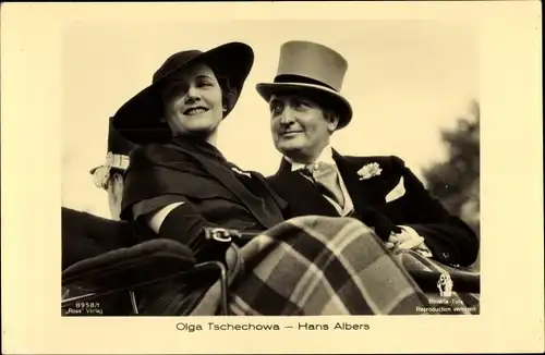 Ak Schauspielerin Olga Tschechowa, Schauspieler Hans Albers