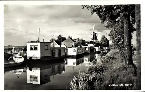 Ak Zuidlaren Drenthe Niederlande, Haven, Windmühle