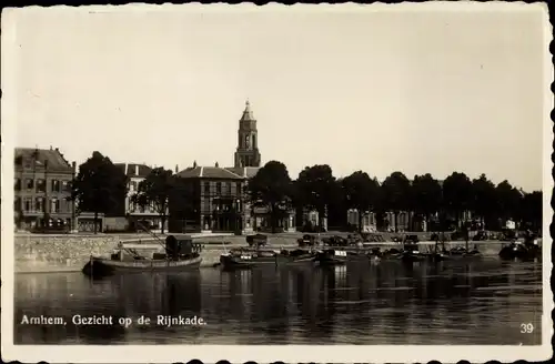 Ak Arnhem Gelderland Niederlande, Rijnkade