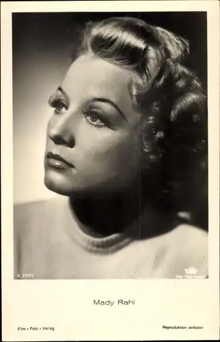 Ak Schauspielerin Mady Rahl, Portrait, Tobis Film A 3747/7