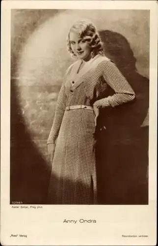 Ak Schauspielerin Anny Ondra, Portrait