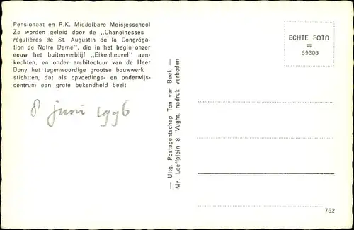 Ak Vught Nordbrabant, Regina Coeli, Pensionaat et R. K Middelbare Meisjesschool