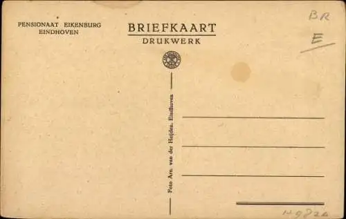 Ak Eindhoven Nordbrabant Niederlande, Weg langs het Bosch, Pensionaat Eikenburg