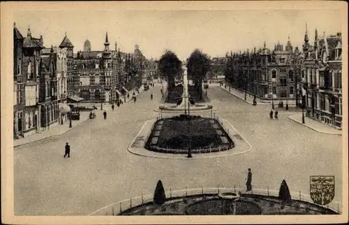 Ak 's Hertogenbosch Nordbrabant Niederlande, Panorama vanaf het Station