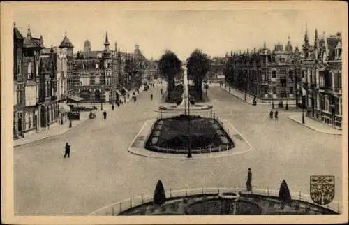 Ak 's Hertogenbosch Nordbrabant Niederlande, Panorama vanaf het Station