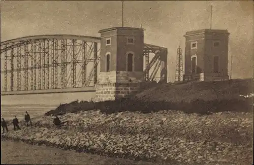 Ak Moerdijk Nordbrabant Niederlande, Teilansicht der Brücke