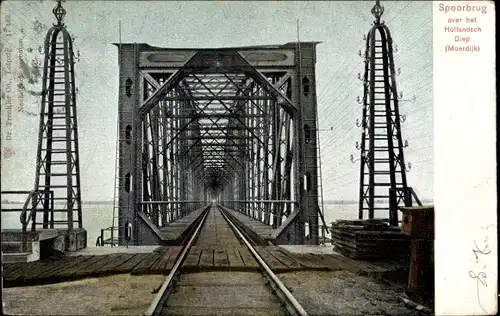 Ak Moerdijk Nordbrabant Niederlande, Spoorbrug over het Hollandsch Diep