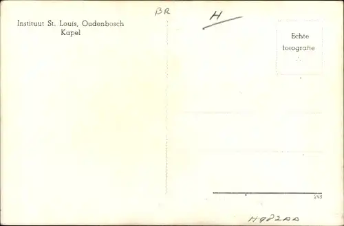 Ak Oudenbosch Nordbrabant, Instituut St. Louis, Kapel