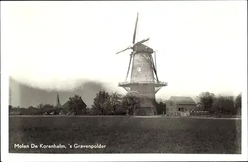 Ak 's Gravenpolder Zuid Beveland Zeeland, Molen De Korenhalm, Windmühle