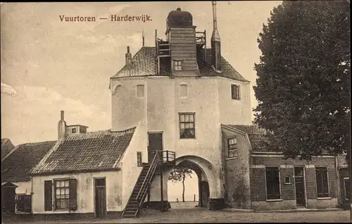 Ak Harderwijk Gelderland, Vuurtoren