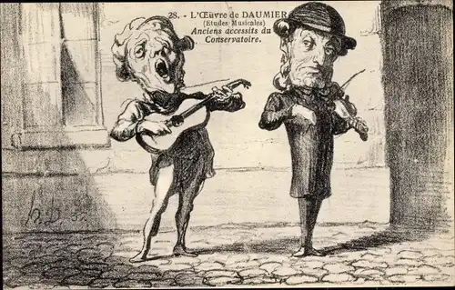 Künstler Ak Daumier, Etudes Musicales, Anciens decessits du Conservatoire