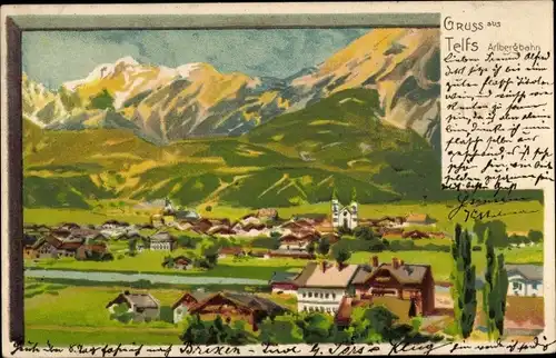 Künstler Ak Telfs in Tirol, Panorama