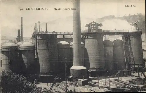 Ak Le Creusot Saône et Loire, Hauts-Fourneaux