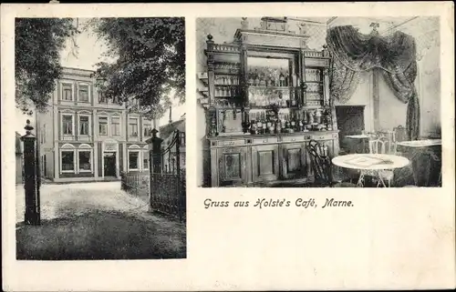 Ak Marne in Holstein Dithmarschen, Holste's Café