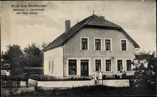 Ak Sarlhusen in Schleswig Holstein, Bäckerei und Konditorei von Paul Jonas