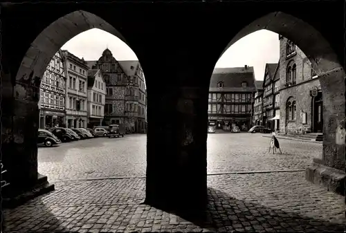 Foto Alsfeld in Hessen, Rathausarkaden, 1963