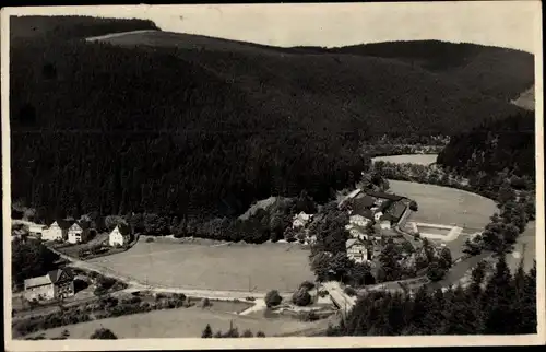 Foto Ak Meuselbach Schwarzmühle Schwarzatal in Thüringen, Panorama