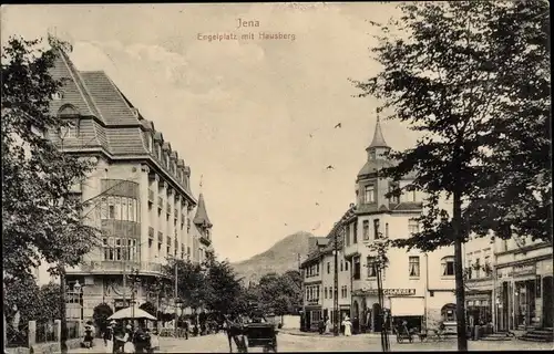 Ak Jena in Thüringen, Engelplatz, Hausberg, Geschäfte
