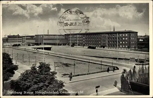 Ak Duisburg im Ruhrgebiet, Neuer Hauptbahnhof, Gesamtansicht