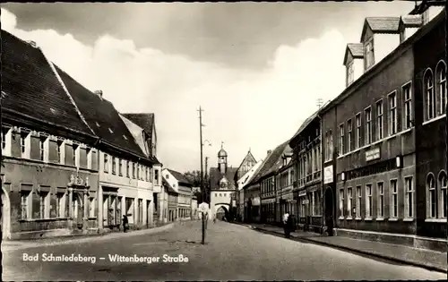 Ak Bad Schmiedeberg in der Dübener Heide, Blick in die Wittenberger Straße, Hotel Schmiedeberger Hof