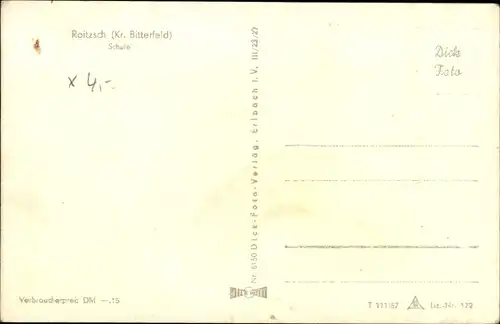 Ak Roitzsch Sandersdorf Brehna Sachsen Anhalt, Schule