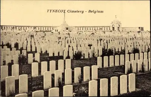 Ak Zonnebeke Zonnebeeke Zonnebecke Westflandern, Friedhof Tynecot