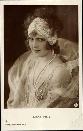 Ak Schauspielerin Liane Haid, Portrait, UFA, Ross Verlag 1351 1