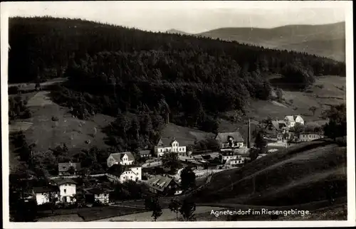 Ak Jagniątków Agnetendorf Hirschberg Riesengebirge Schlesien, Ort mit Umgebung