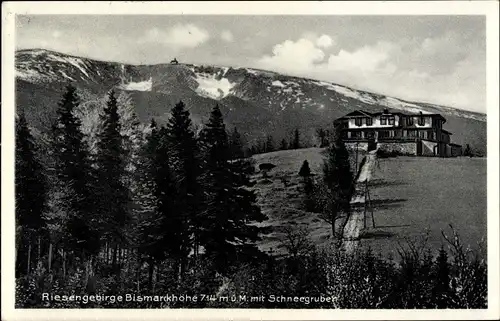 Ak Jagniątków Agnetendorf Hirschberg Riesengebirge Schlesien, Bismarckhöhe, Schneegruben