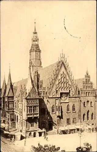 Ak Wrocław Breslau Schlesien, Rathaus