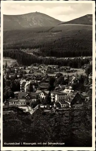 Ak Karpacz Krummhübel im Riesengebirge Schlesien, Ort mit Schneekoppe