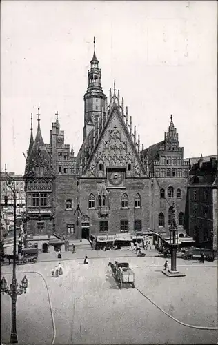 Ak Wrocław Breslau Schlesien, Rathaus